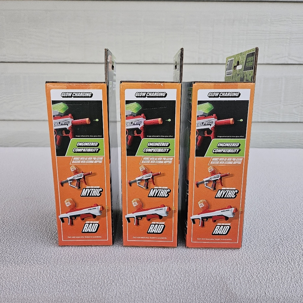 Nerf Pro Gel Fire Nightfall Hopper Hasbro 5,000 Rounds x 3 Pack Glow in Dark - Picture 4 of 6